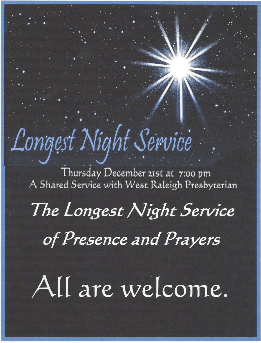Longest Night Service at West Raleigh Davie Street Presbyterian Church